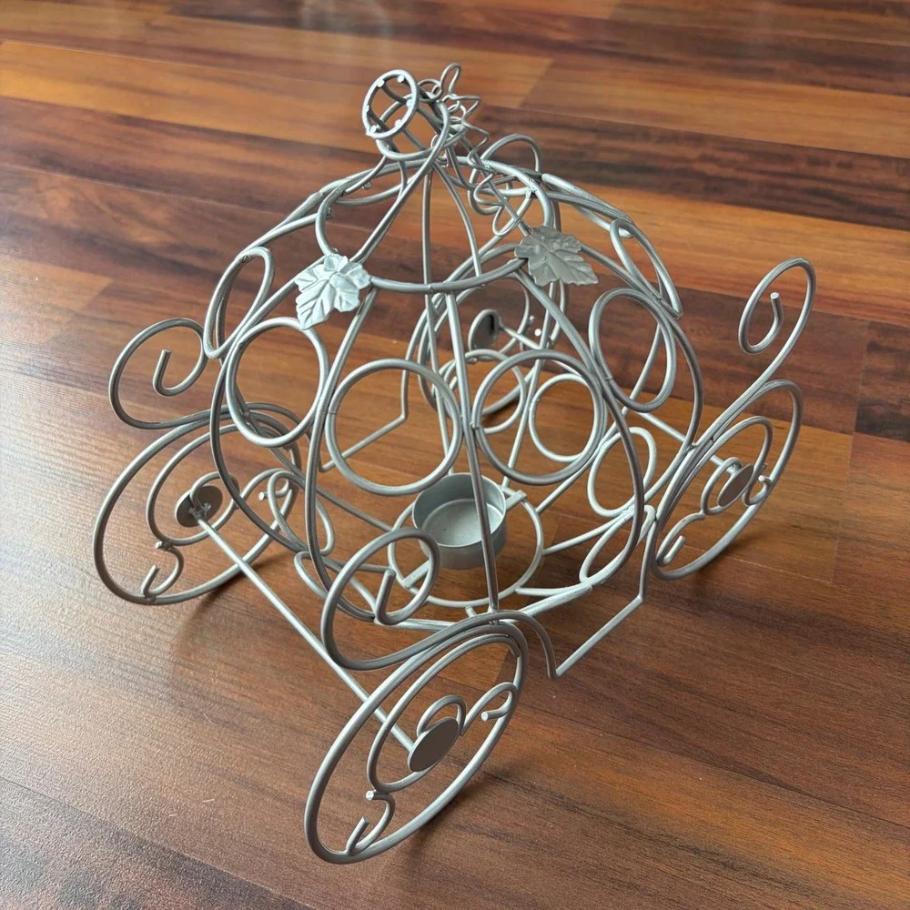 Cinderella Carriage Candle Holder Metal Decorative‎ Tabletop Accent
